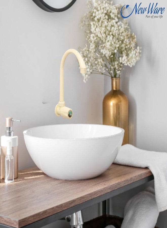 NEW WARE PVC Swan Neck Tap with Big Neck & Flange | Plastic Sink Cock for Kitchen, Bathroom & Wash Basin - Image 2